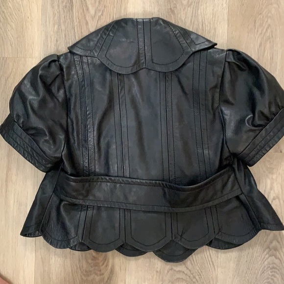 Tracy Reese Cropped Leather Jacket - Picture 8 of 8